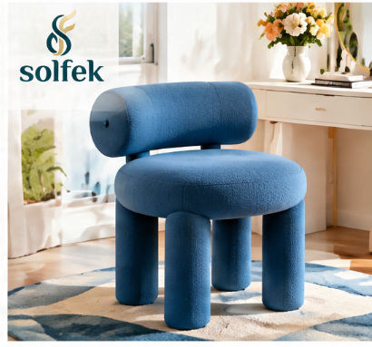 SOLFEK Cobalt Blue Rounded Accent Chair — view 1