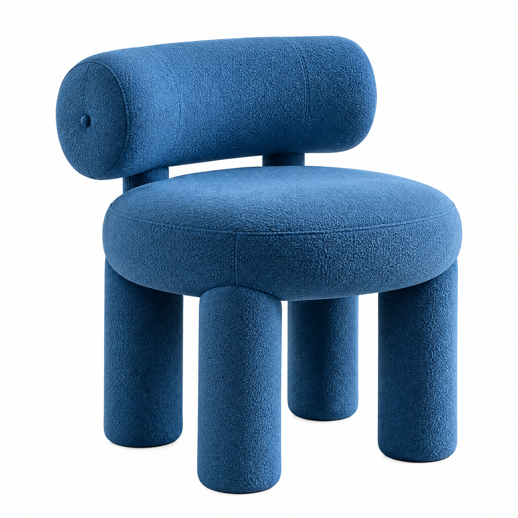 SOLFEK Cobalt Blue Rounded Accent Chair — view 5