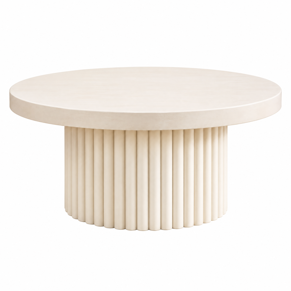 SOLFEK White Fluted Round Coffee Table — view 5