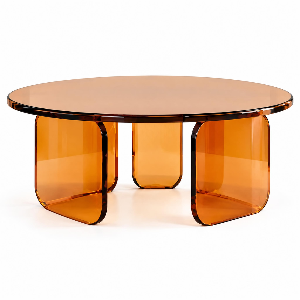 SOLFEK Amber Glass Sculptural Coffee Table — view 5