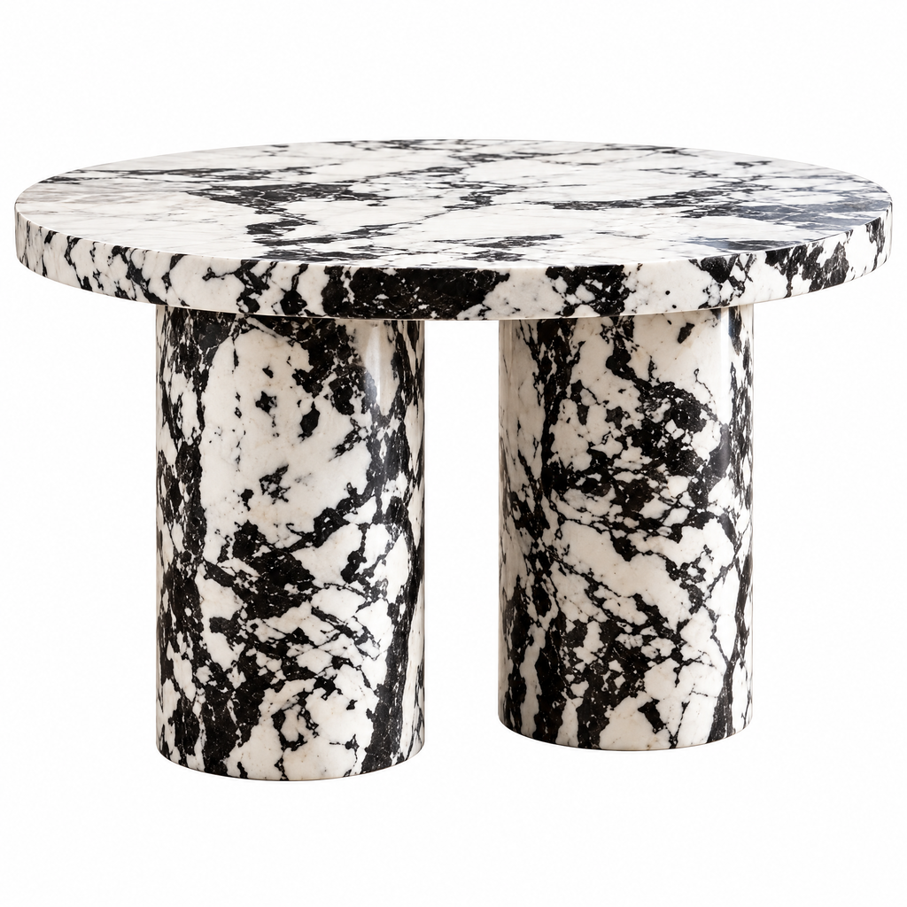 SOLFEK Black & White Marble-Look Coffee Table — view 5