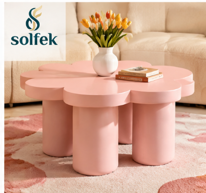 SOLFEK Blush Pink Flower Coffee Table — view 1
