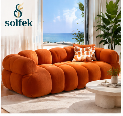 SOLFEK Burnt Orange Bubble Sofa — view 1