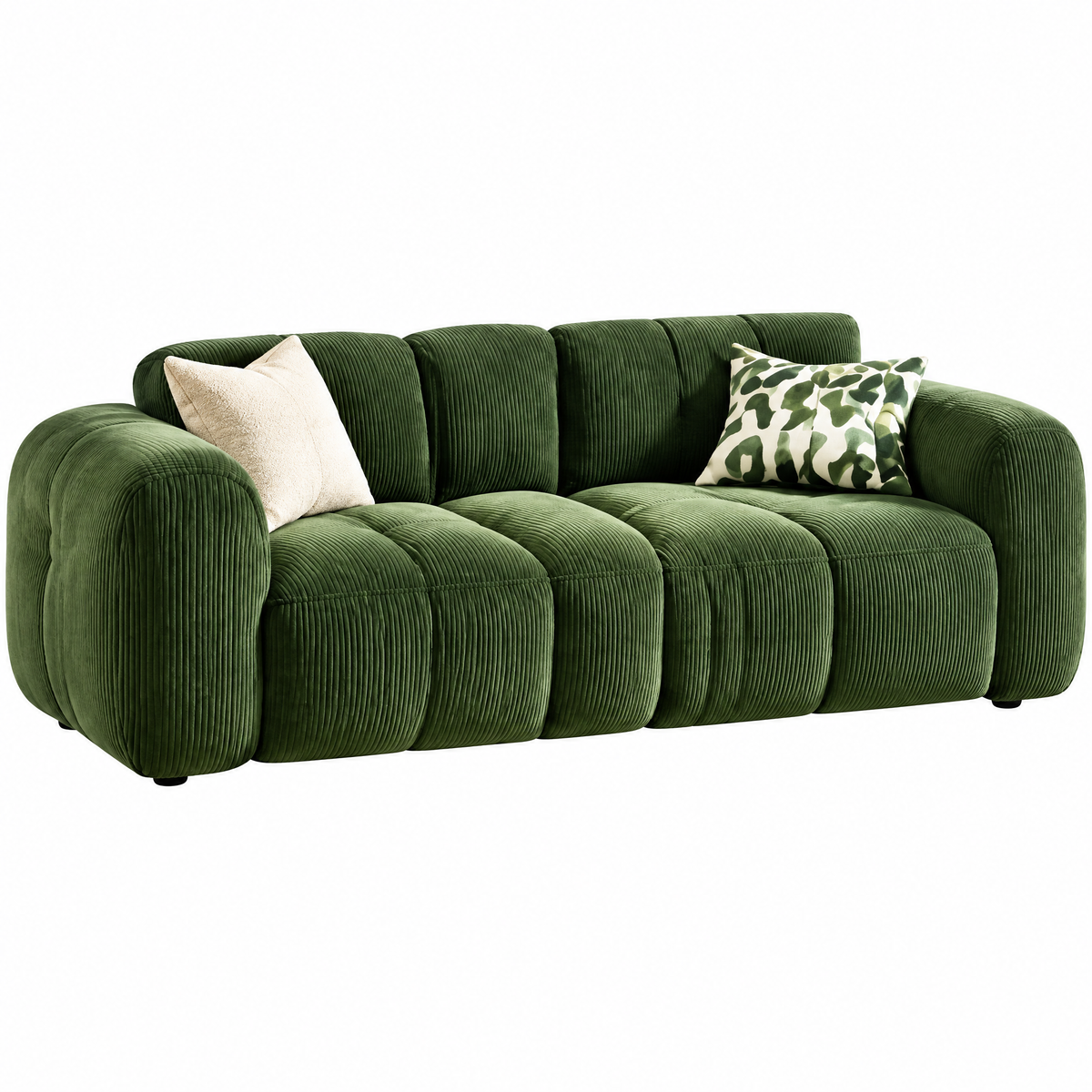 SOLFEK Forest Green Channel Sofa — view 5