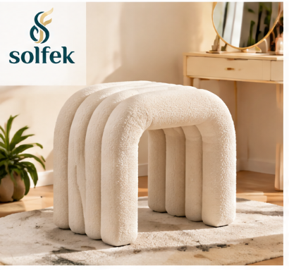 SOLFEK Ivory Arch Accent Stool — view 1