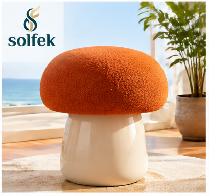 SOLFEK Orange Mushroom Accent Stool — view 1