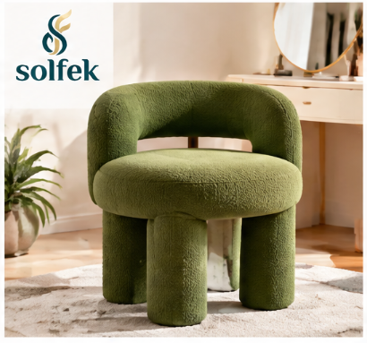 SOLFEK Olive Green Barrel Accent Chair — view 1