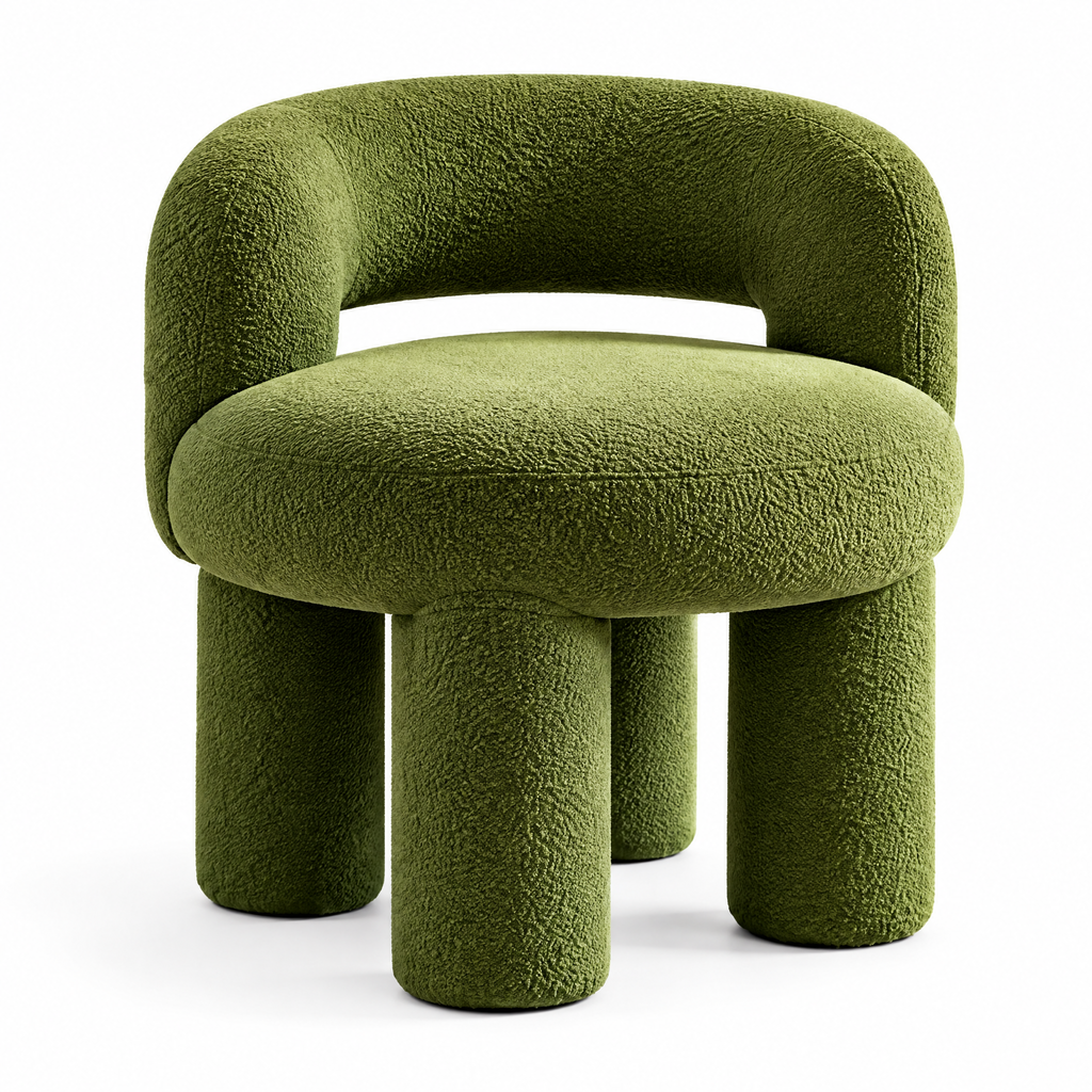 SOLFEK Olive Green Barrel Accent Chair — view 5