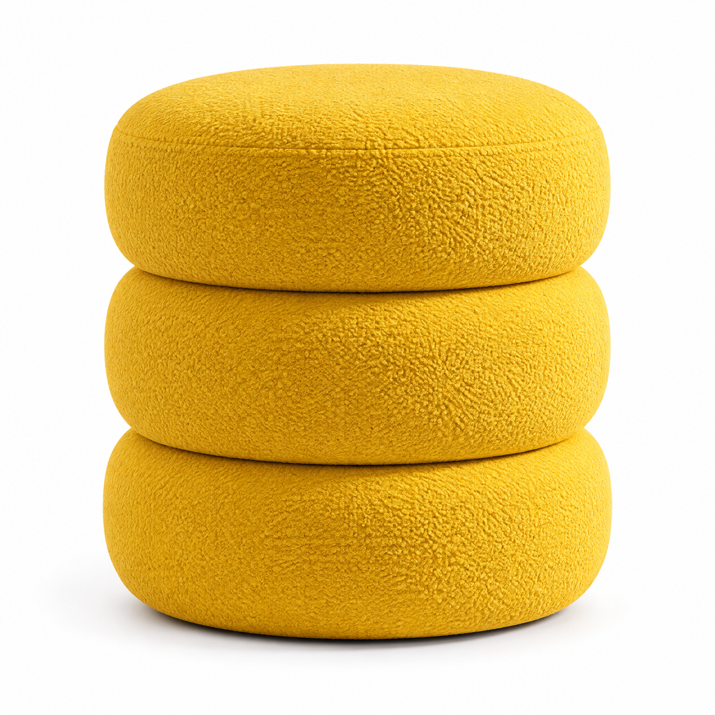 SOLFEK Mustard Stack Pouf — view 5